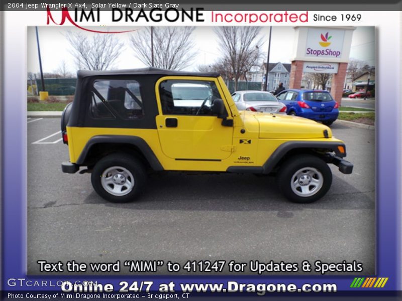 Solar Yellow / Dark Slate Gray 2004 Jeep Wrangler X 4x4