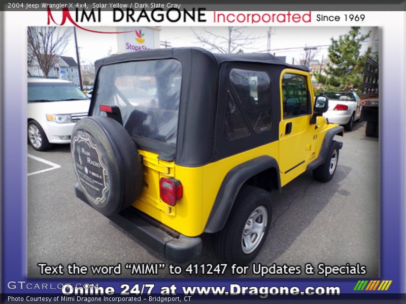 Solar Yellow / Dark Slate Gray 2004 Jeep Wrangler X 4x4