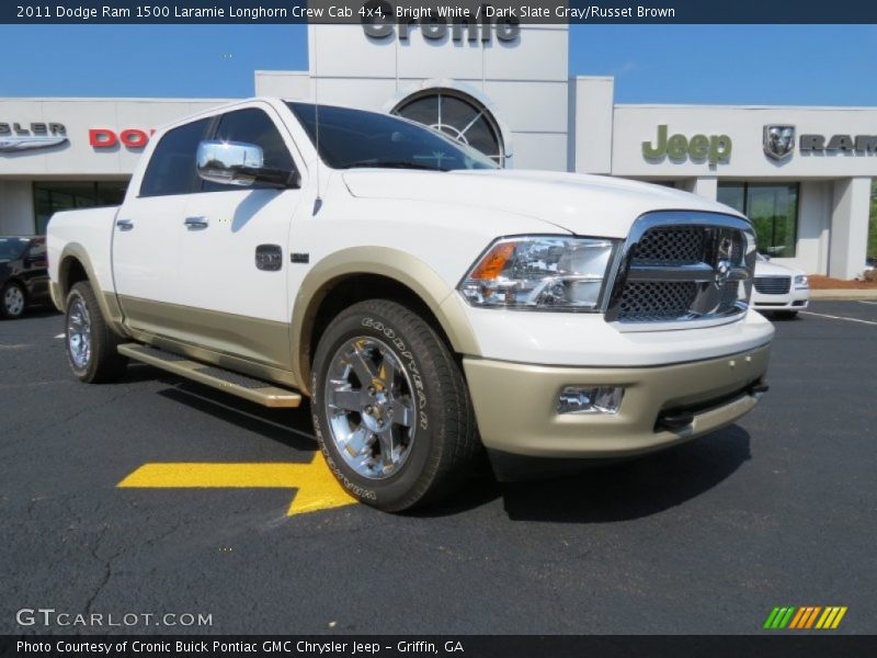 Bright White / Dark Slate Gray/Russet Brown 2011 Dodge Ram 1500 Laramie Longhorn Crew Cab 4x4
