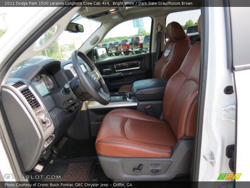 Bright White / Dark Slate Gray/Russet Brown 2011 Dodge Ram 1500 Laramie Longhorn Crew Cab 4x4