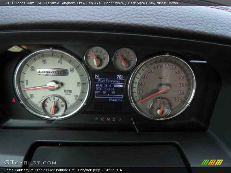 Bright White / Dark Slate Gray/Russet Brown 2011 Dodge Ram 1500 Laramie Longhorn Crew Cab 4x4