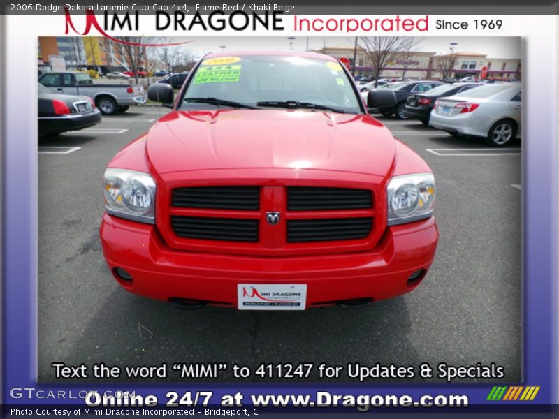 Flame Red / Khaki Beige 2006 Dodge Dakota Laramie Club Cab 4x4