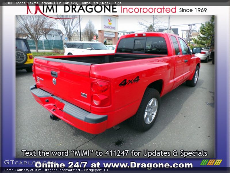 Flame Red / Khaki Beige 2006 Dodge Dakota Laramie Club Cab 4x4