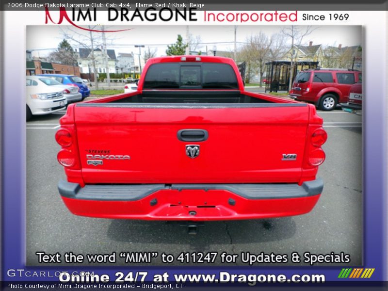 Flame Red / Khaki Beige 2006 Dodge Dakota Laramie Club Cab 4x4