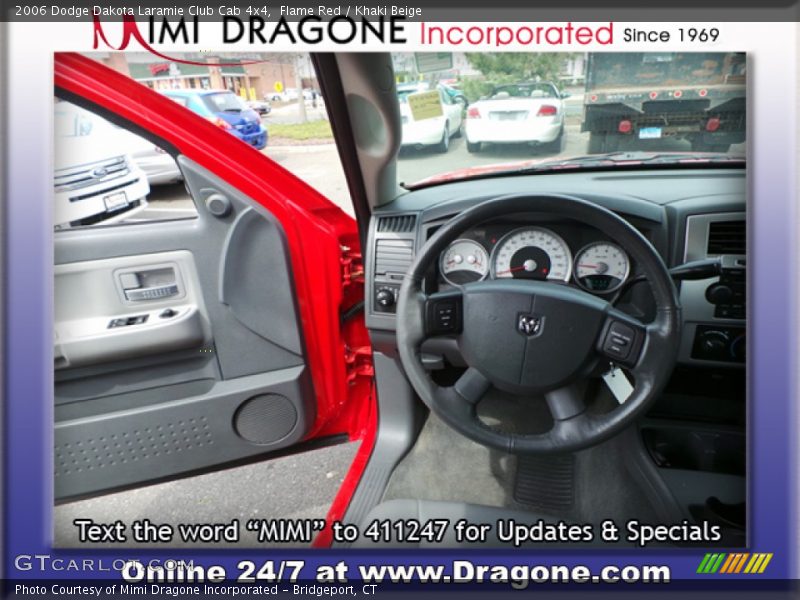 Flame Red / Khaki Beige 2006 Dodge Dakota Laramie Club Cab 4x4