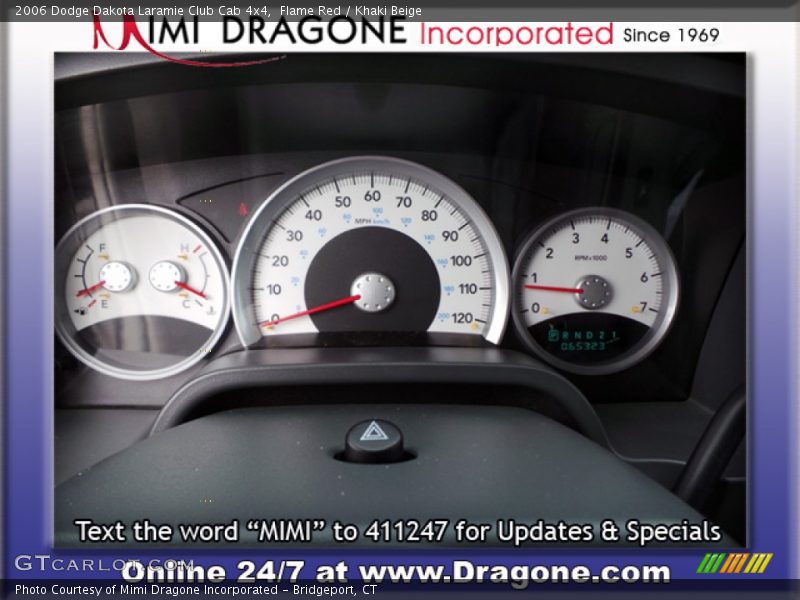 Flame Red / Khaki Beige 2006 Dodge Dakota Laramie Club Cab 4x4