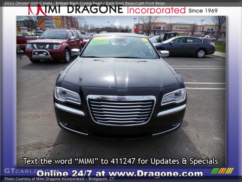 Brilliant Black Crystal Pearl / Dark Frost Beige/Light Frost Beige 2011 Chrysler 300 C Hemi