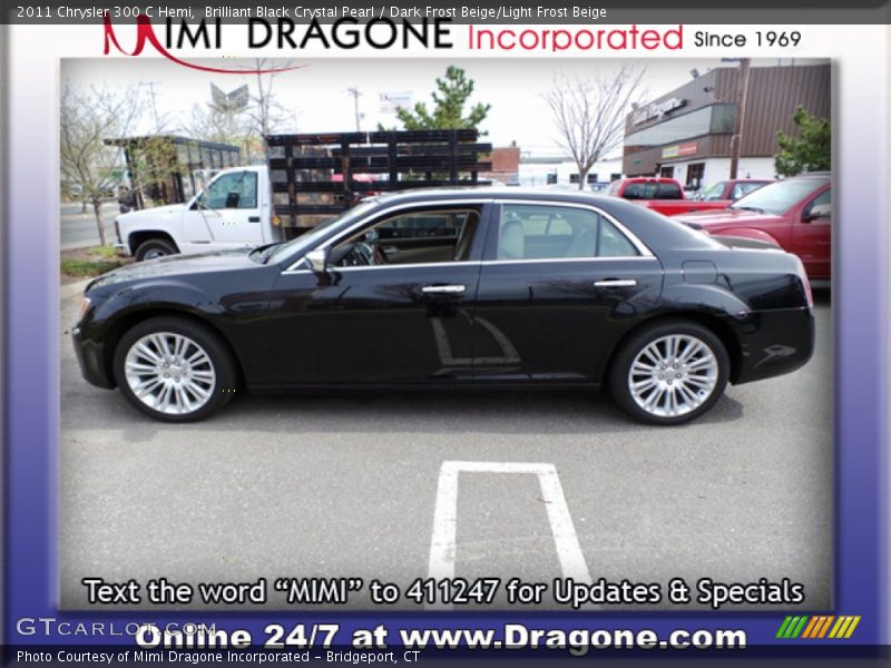 Brilliant Black Crystal Pearl / Dark Frost Beige/Light Frost Beige 2011 Chrysler 300 C Hemi