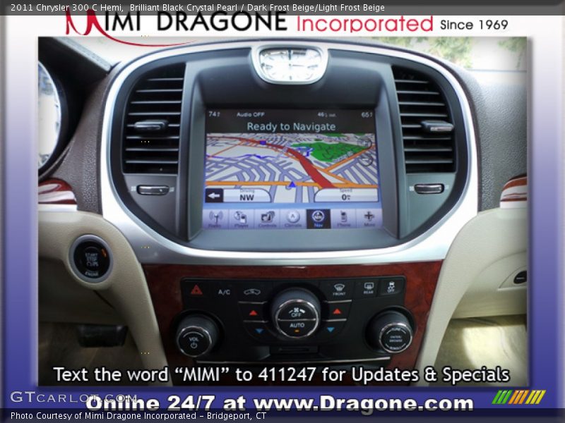 Brilliant Black Crystal Pearl / Dark Frost Beige/Light Frost Beige 2011 Chrysler 300 C Hemi