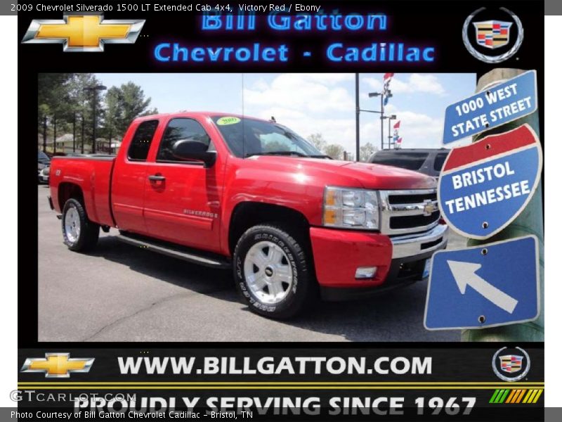 Victory Red / Ebony 2009 Chevrolet Silverado 1500 LT Extended Cab 4x4