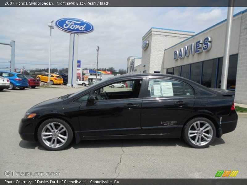 Nighthawk Black Pearl / Black 2007 Honda Civic Si Sedan