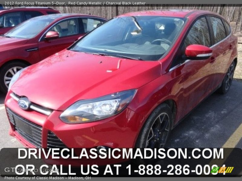 Red Candy Metallic / Charcoal Black Leather 2012 Ford Focus Titanium 5-Door
