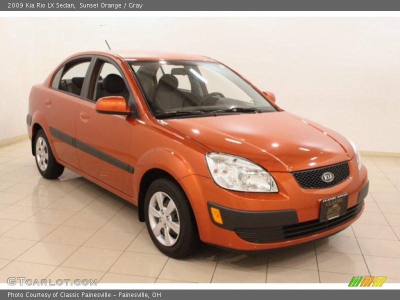 Sunset Orange / Gray 2009 Kia Rio LX Sedan