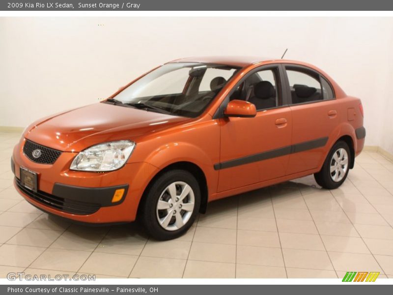 Sunset Orange / Gray 2009 Kia Rio LX Sedan