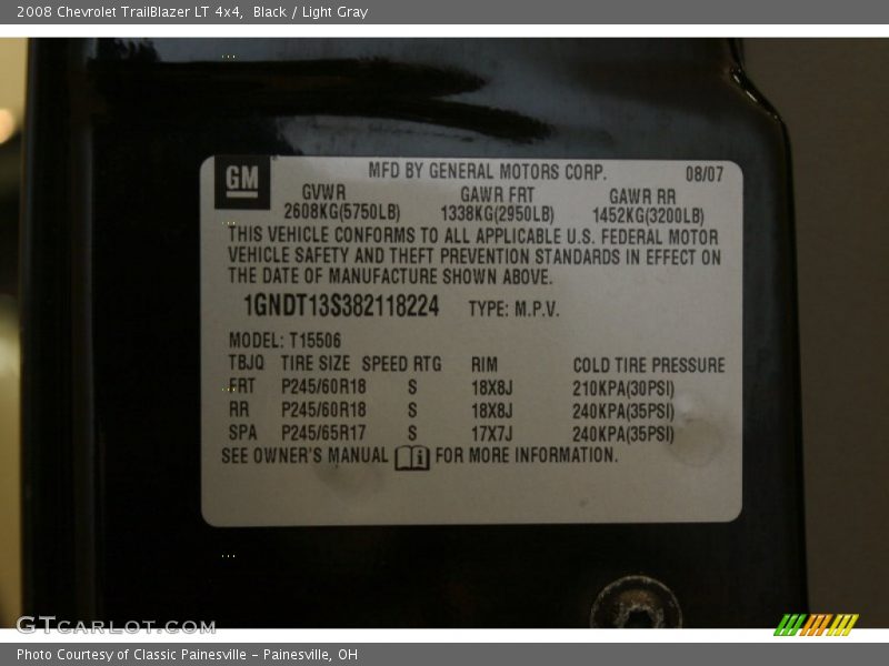 Black / Light Gray 2008 Chevrolet TrailBlazer LT 4x4