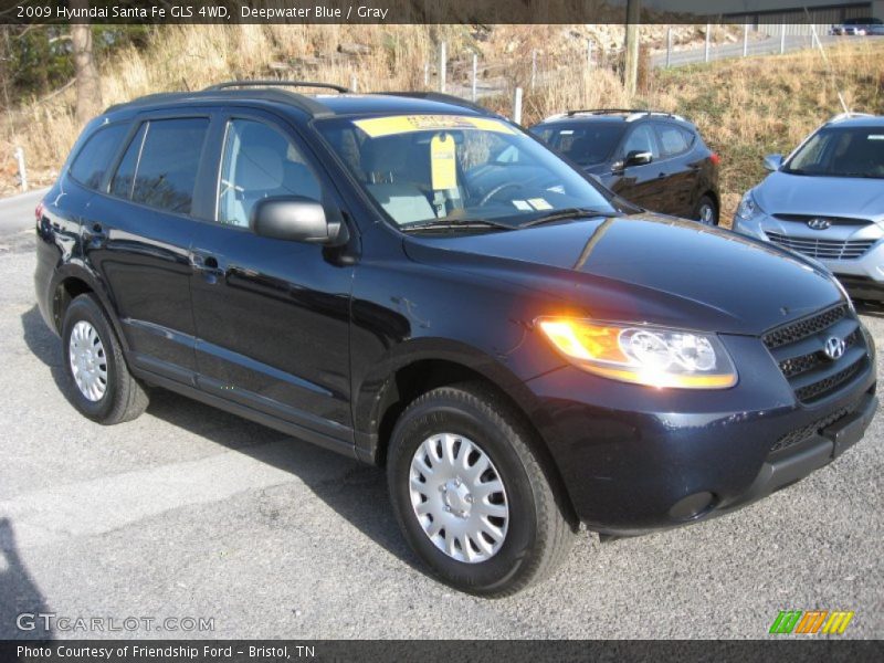 Deepwater Blue / Gray 2009 Hyundai Santa Fe GLS 4WD