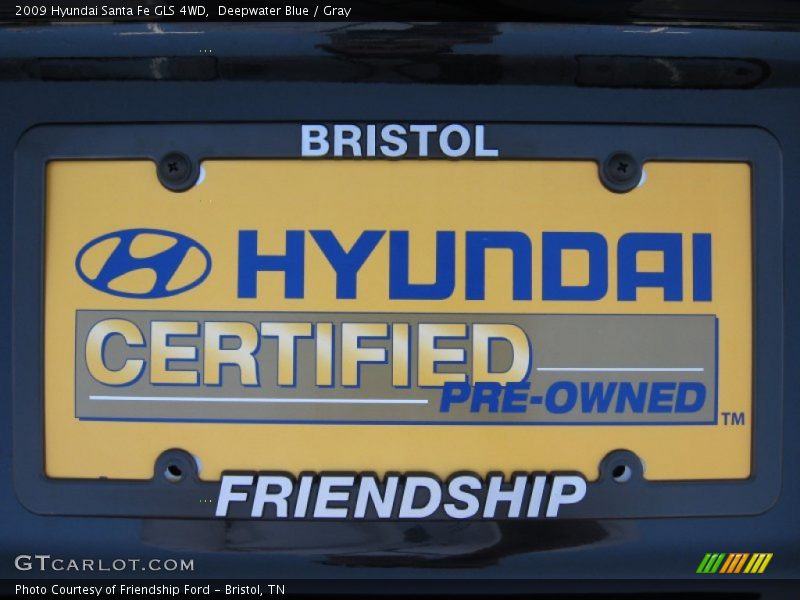 Deepwater Blue / Gray 2009 Hyundai Santa Fe GLS 4WD