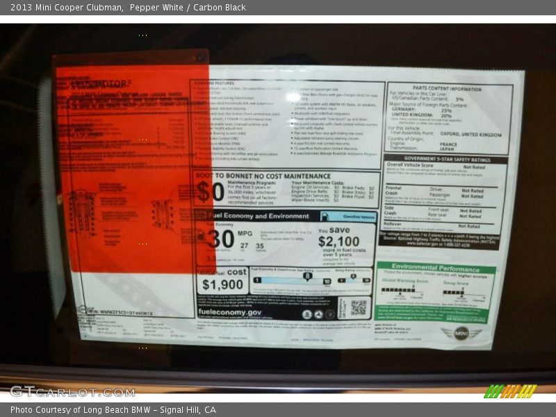 Pepper White / Carbon Black 2013 Mini Cooper Clubman