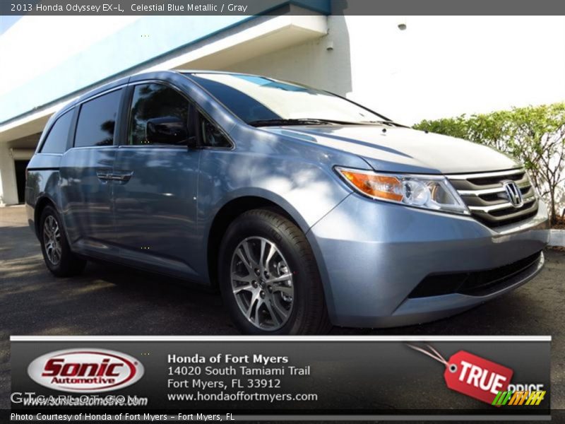 Celestial Blue Metallic / Gray 2013 Honda Odyssey EX-L