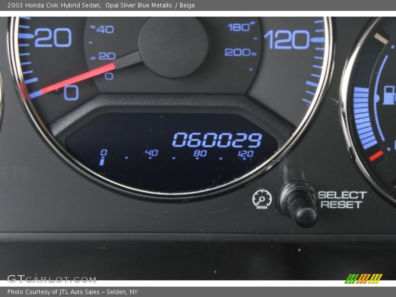 Opal Silver Blue Metallic / Beige 2003 Honda Civic Hybrid Sedan