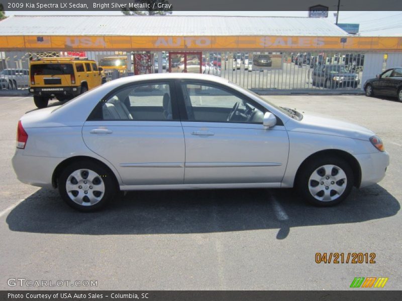 Bright Silver Metallic / Gray 2009 Kia Spectra LX Sedan