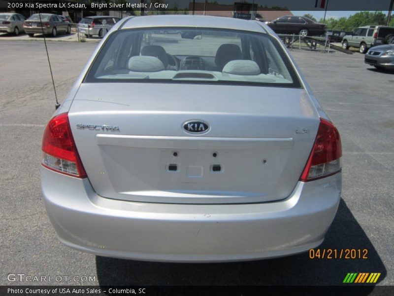 Bright Silver Metallic / Gray 2009 Kia Spectra LX Sedan