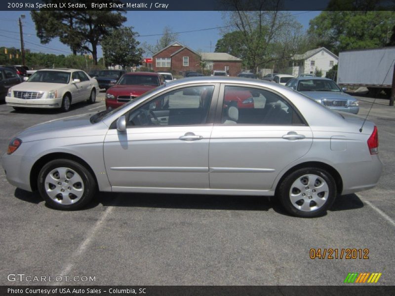 Bright Silver Metallic / Gray 2009 Kia Spectra LX Sedan