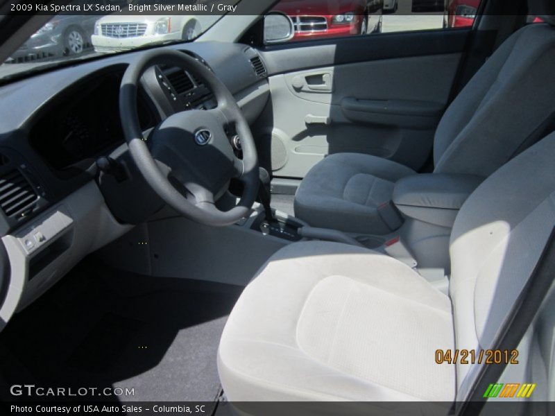 Bright Silver Metallic / Gray 2009 Kia Spectra LX Sedan