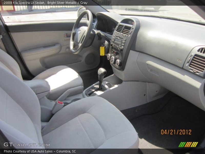 Bright Silver Metallic / Gray 2009 Kia Spectra LX Sedan