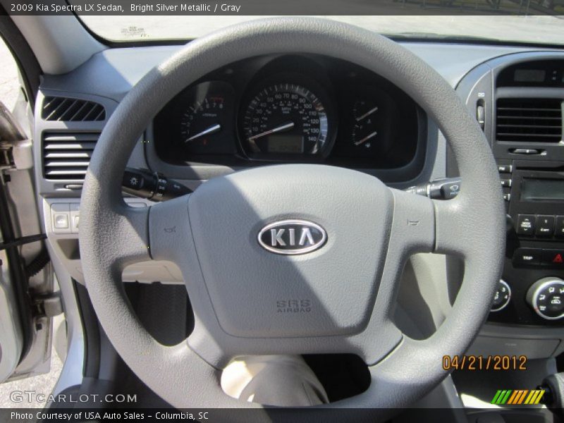 Bright Silver Metallic / Gray 2009 Kia Spectra LX Sedan