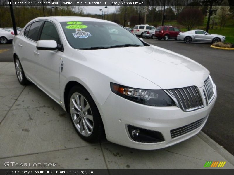 White Platinum Metallic Tri-Coat / Sienna Brown 2011 Lincoln MKS EcoBoost AWD