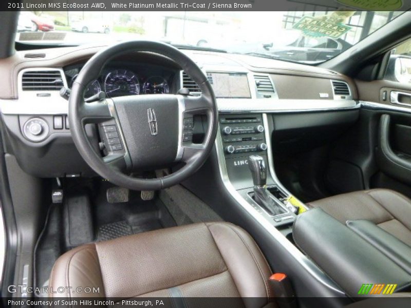 White Platinum Metallic Tri-Coat / Sienna Brown 2011 Lincoln MKS EcoBoost AWD
