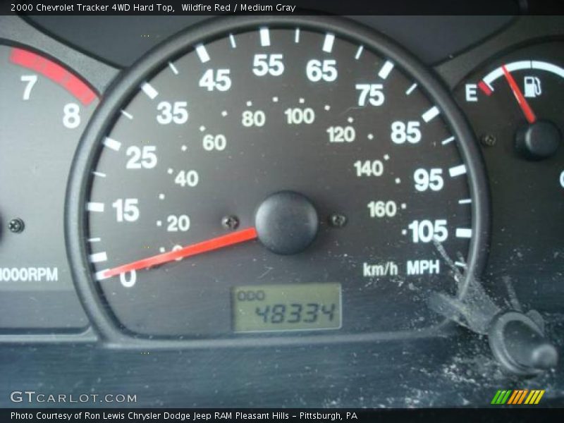 Wildfire Red / Medium Gray 2000 Chevrolet Tracker 4WD Hard Top