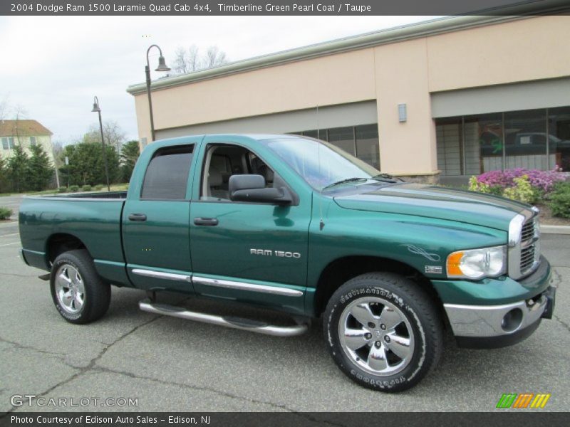 Timberline Green Pearl Coat / Taupe 2004 Dodge Ram 1500 Laramie Quad Cab 4x4