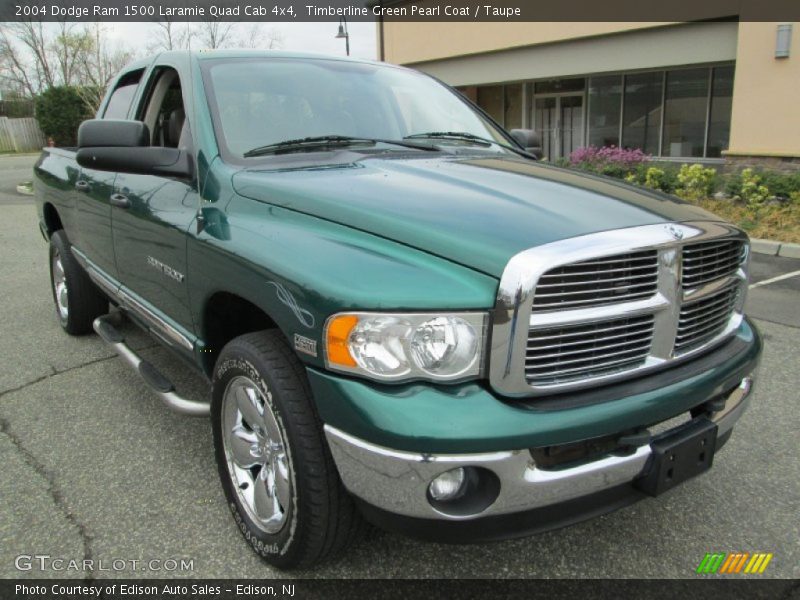 Timberline Green Pearl Coat / Taupe 2004 Dodge Ram 1500 Laramie Quad Cab 4x4