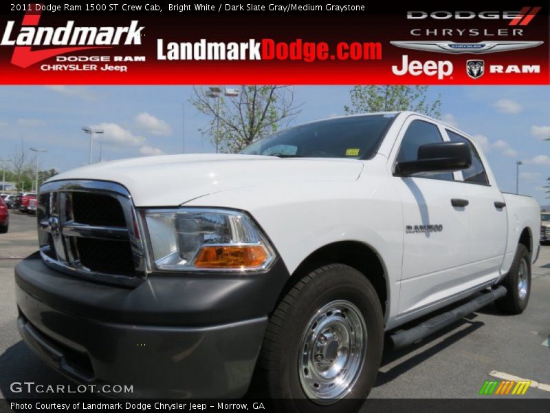 Bright White / Dark Slate Gray/Medium Graystone 2011 Dodge Ram 1500 ST Crew Cab