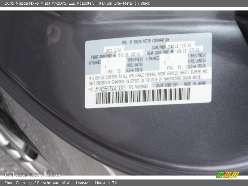 Titanium Gray Metallic / Black 2005 Mazda MX-5 Miata MAZDASPEED Roadster