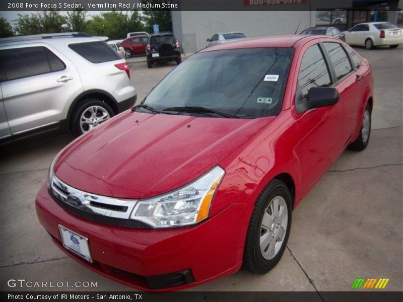 Vermillion Red / Medium Stone 2008 Ford Focus S Sedan