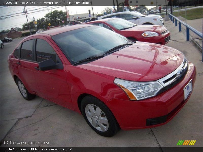 Vermillion Red / Medium Stone 2008 Ford Focus S Sedan