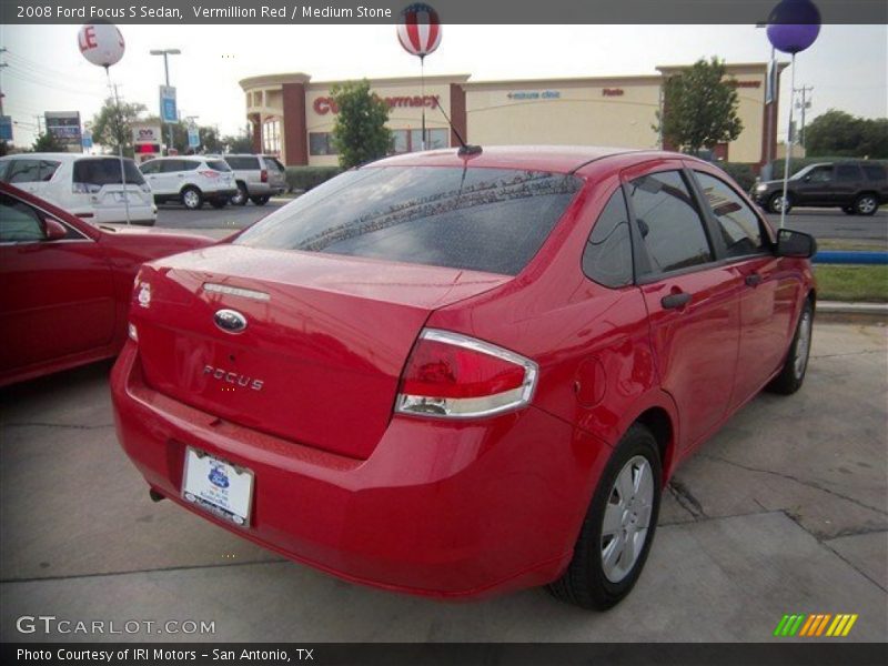 Vermillion Red / Medium Stone 2008 Ford Focus S Sedan