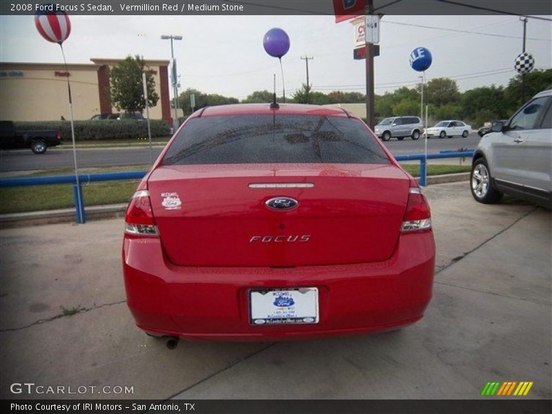 Vermillion Red / Medium Stone 2008 Ford Focus S Sedan