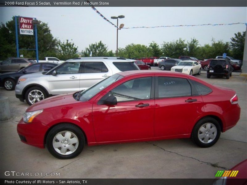 Vermillion Red / Medium Stone 2008 Ford Focus S Sedan