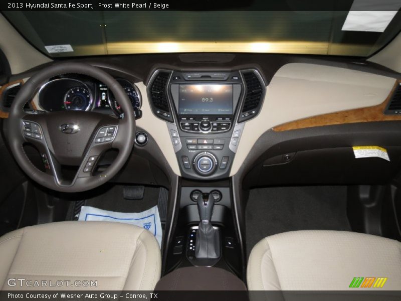 Frost White Pearl / Beige 2013 Hyundai Santa Fe Sport