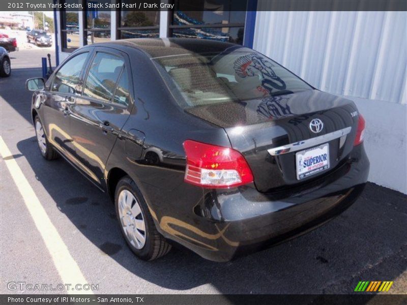 Black Sand Pearl / Dark Gray 2012 Toyota Yaris Sedan