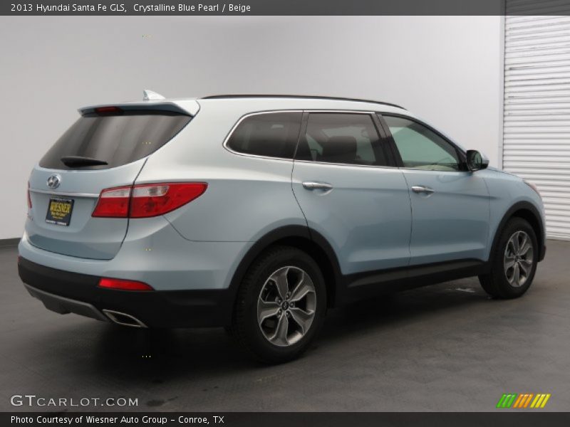 Crystalline Blue Pearl / Beige 2013 Hyundai Santa Fe GLS