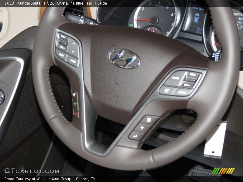 Crystalline Blue Pearl / Beige 2013 Hyundai Santa Fe GLS