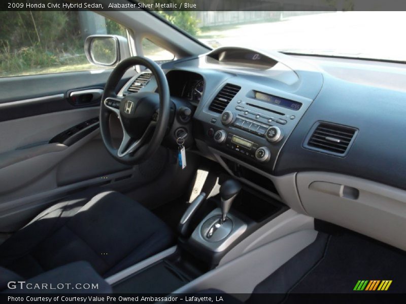 Alabaster Silver Metallic / Blue 2009 Honda Civic Hybrid Sedan