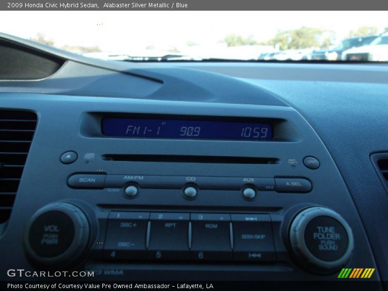 Alabaster Silver Metallic / Blue 2009 Honda Civic Hybrid Sedan