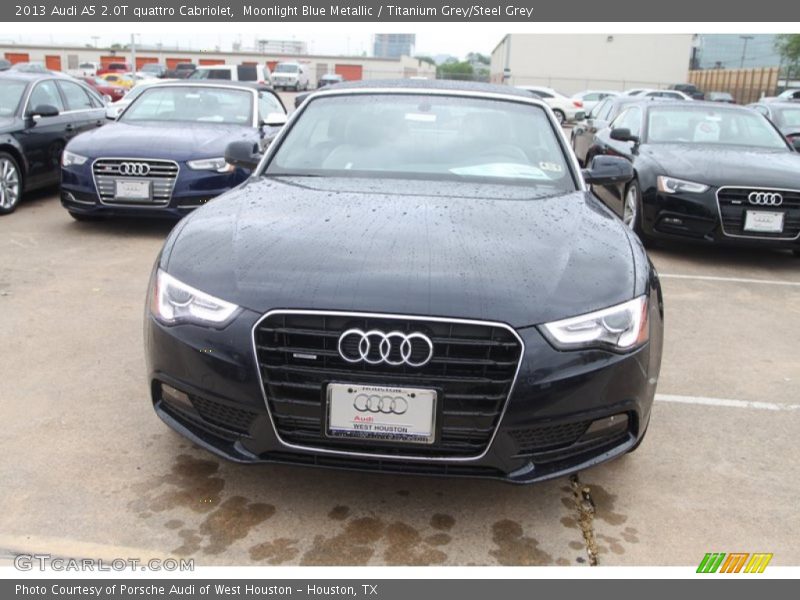 Moonlight Blue Metallic / Titanium Grey/Steel Grey 2013 Audi A5 2.0T quattro Cabriolet