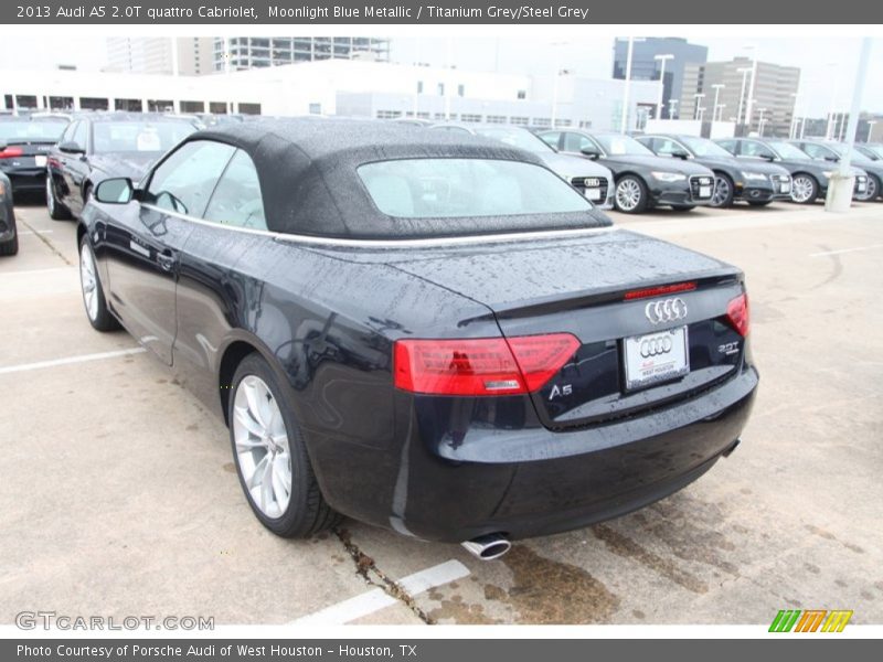 Moonlight Blue Metallic / Titanium Grey/Steel Grey 2013 Audi A5 2.0T quattro Cabriolet